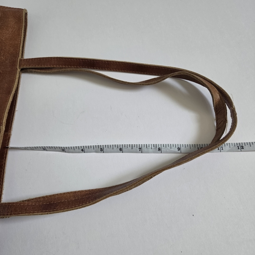 VTG Hobo international Leather Shoulder Bag Cognac Honey Brown med 15x9 - Picture 9 of 10